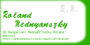 roland mednyanszky business card